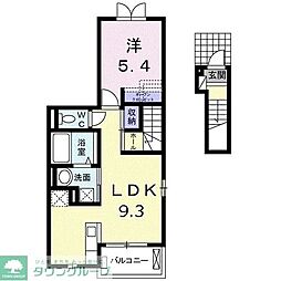 フレグランスベル 1LDKの間取図画像