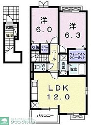 アバンツァート2 2LDKの間取図画像