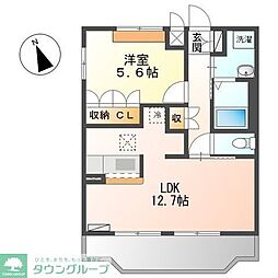 サウスポイント 1LDKの間取図画像