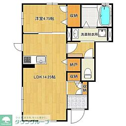 アパート 1LDKの間取図画像
