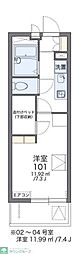 レオパレスリオ2 1Kの間取図画像