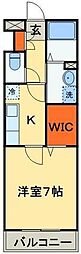 コスモガーデン 1Kの間取図画像