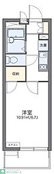 レオパレス空 1Kの間取図画像