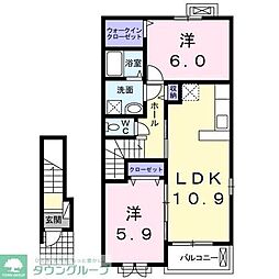 フォーシーズンズ1 2LDKの間取図画像