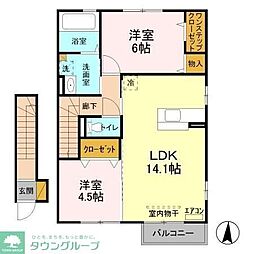 ハニービレッジ3 2LDKの間取図画像