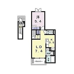 ジークオルト 1LDKの間取図画像