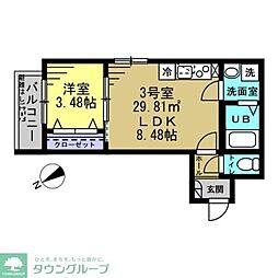 ル・カンフリエ馬橋 1LDKの間取図画像