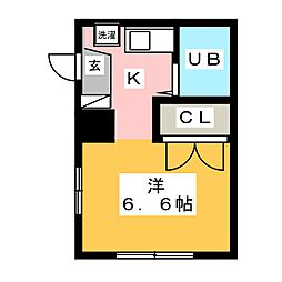 グレイス白山 ワンルームの間取図画像