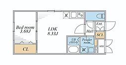 LEGALAND文京千石 1LDKの間取図画像