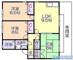 ピュアドーム1 203 ｜ 福岡県三潴郡大木町大字八町牟田（賃貸アパート3LDK・2階・62.95㎡） その2