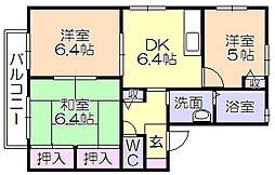 フォンテーヌ宮ノ陣3A 3DKの間取図画像