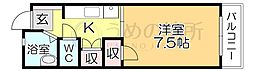 OAKVILLA久留米 1Kの間取図画像