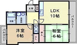 ハイバレイ南塚口 2LDKの間取図画像