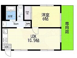 前田ハイツ 1LDKの間取図画像