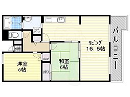 シャーメゾン燦燦・東館 2LDKの間取図画像