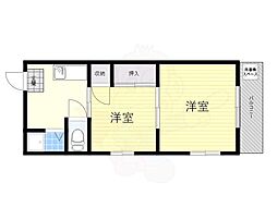 乾マンション 2Kの間取図画像