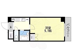 クリスティ南塚口 ワンルームの間取図画像