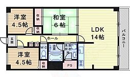 サンマンション塚口第2 3LDKの間取図画像