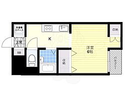 シエテ野間 1Kの間取図画像