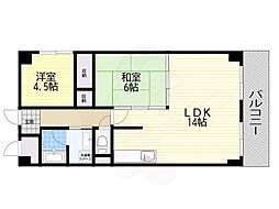 フォワイエセレスト 2LDKの間取図画像