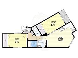 日興レジデンス 2LDKの間取図画像