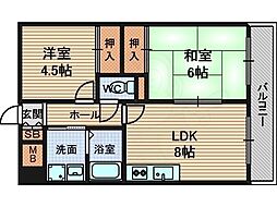 ラ・フォーレ塚口 2LDKの間取図画像