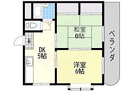 サンパレス21新明 2DKの間取図画像