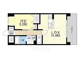 プレメント豊中 1LDKの間取図画像