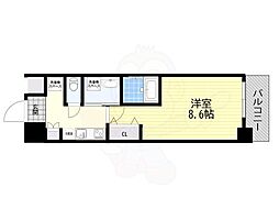 インベスト塚口エスフロント 1Kの間取図画像