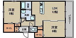 メゾン・ドK 2LDKの間取図画像