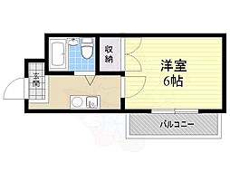 レガリア園田 1Kの間取図画像