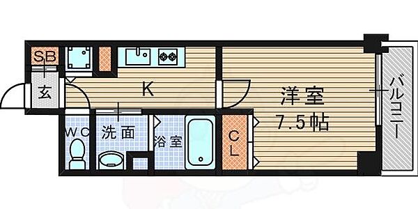 兵庫県尼崎市東塚口町１丁目(賃貸マンション1K・4階・25.00㎡)の写真 その2