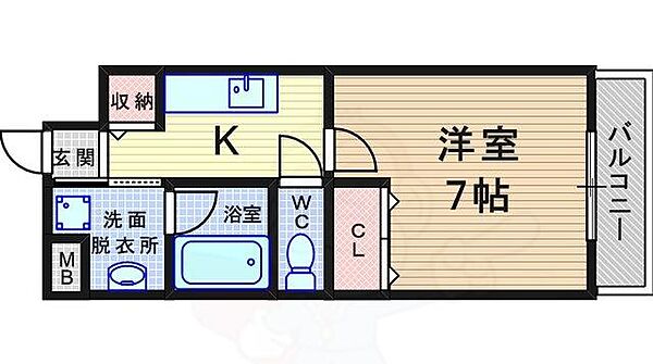 フェアリーメゾン浜 ｜兵庫県尼崎市浜３丁目(賃貸マンション1K・3階・24.94㎡)の写真 その2