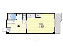 松俊ハイツ 4階1DKの間取り