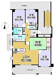 ローレルスクエア登美ケ丘7番館 4LDKの間取図画像
