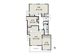 公社木津かぶと台団地10号棟 4LDKの間取図画像