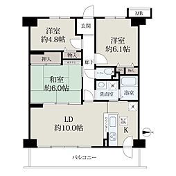 エスペランス奈良アルティス 3LDKの間取図画像