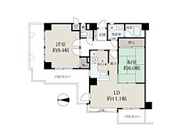 朝日プラザ桃山東 2LDKの間取図画像
