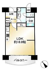 琵琶湖アーバンリゾート1番館 ワンルームの間取図画像