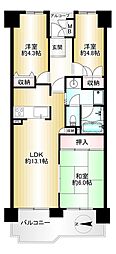 朝日プラザ南大阪ターミナルCITY 3LDKの間取図画像