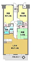 ローレルコート北千里 3LDKの間取図画像