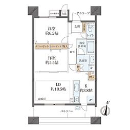ローレルコート高槻 2LDKの間取図画像
