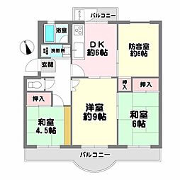 名谷26団地105号棟 4DKの間取図画像