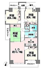 エリオ西神南1B号棟 4LDKの間取図画像