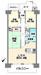 サンディパークス2番館 3LDKの間取図画像