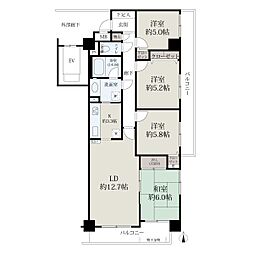 エクセル大宮東1番館 4LDKの間取図画像