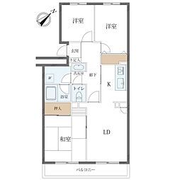 プラシス北柏 3LDKの間取図画像