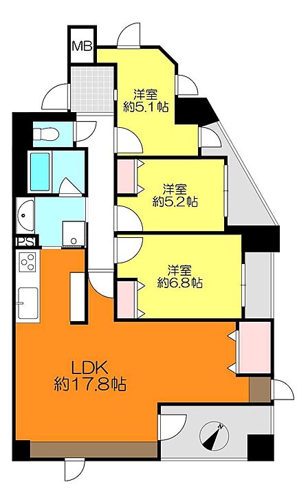 3LDK 間取り