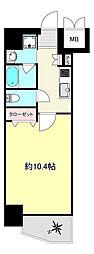 アクアシティ舟入中町 1Kの間取図画像