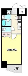 アクアシティ舟入中町 1Kの間取図画像